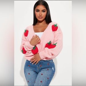 Berry sweet strawberry cardigan